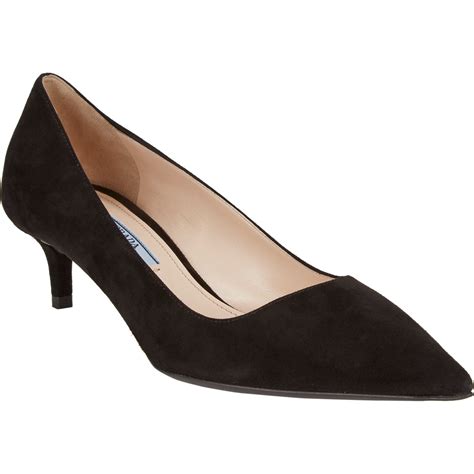 prada black suede kitten heels|Prada kitten heels women.